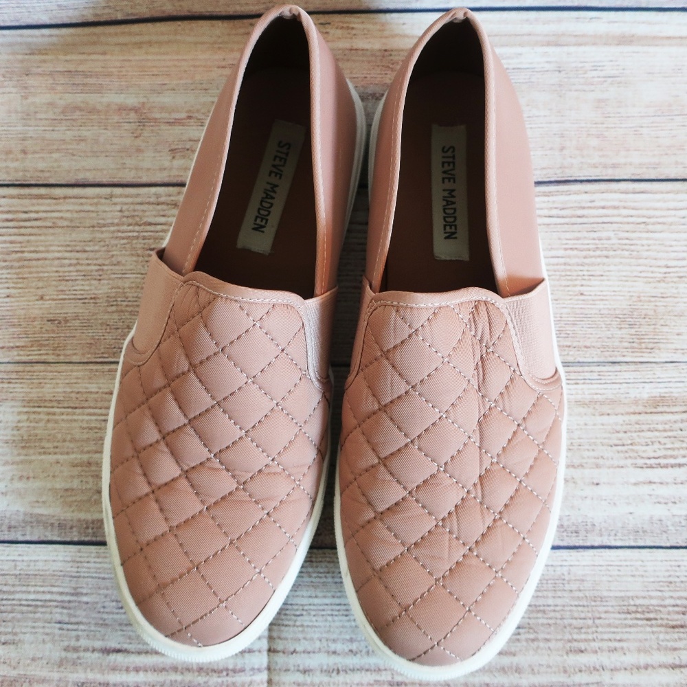 Steve Madden Slip on Blush Quilted Sneakers
